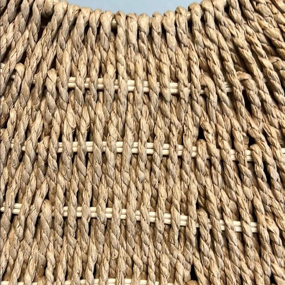 Madison West Tan Woven Hobo Bag with Orange and Black Scarf - Picture 6 of 9